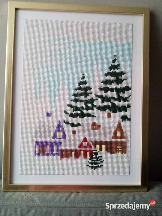 Zimowy pejzaż haft diamentowy Jarocin