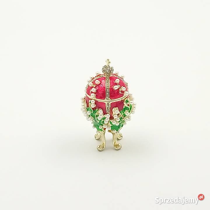 Jajko faberge pojemniki szkatułka małe czerwone Zegarki i Biżuteria