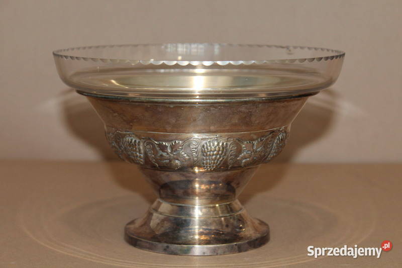 Posrebrzana patera ze szkłem 110 FiaF Szczecin sprzedam