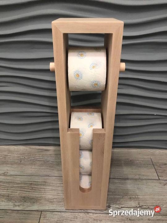 Stojak drewniany do łazienki na papier toaletowy Akcesoria łazienkowe Dębica