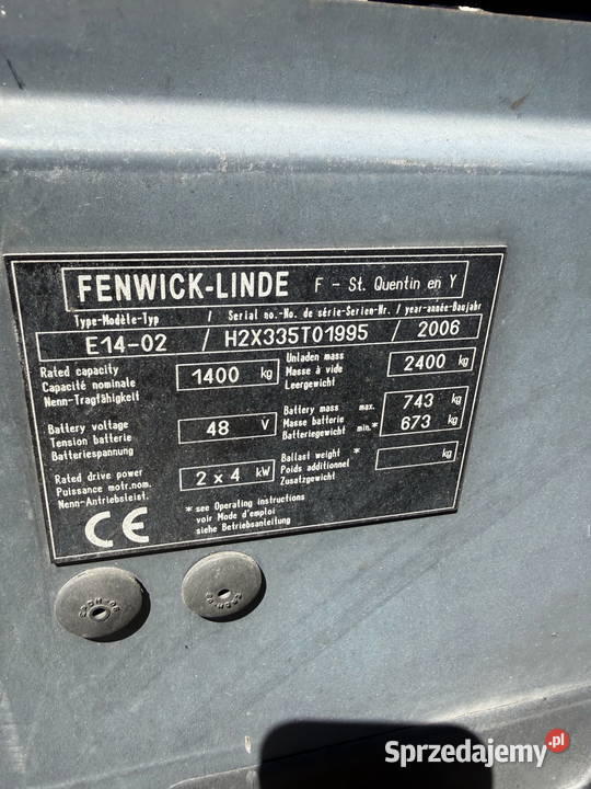 wózek widłowy elektryczny LINDE E1402 1400 Działoszyn