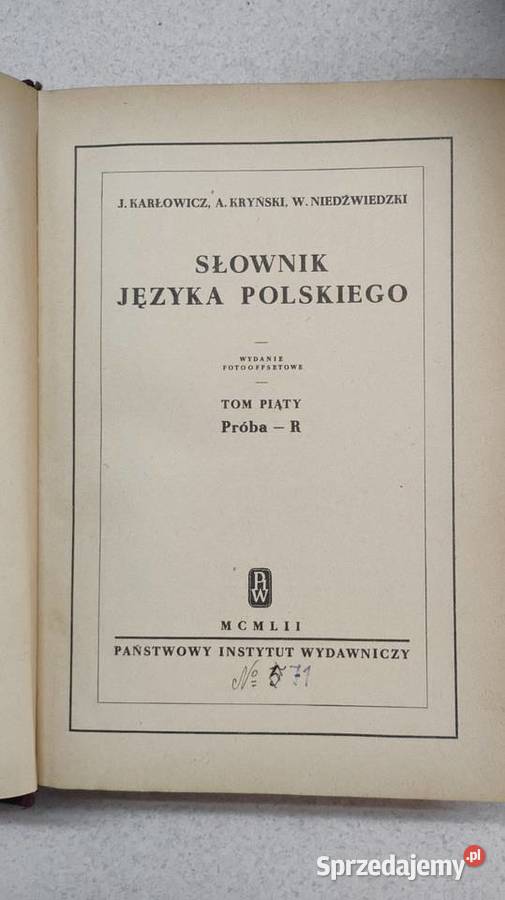 Słownik języka polskiego J Karłowicz komplet 8 Antykwariat Ruda Śląska
