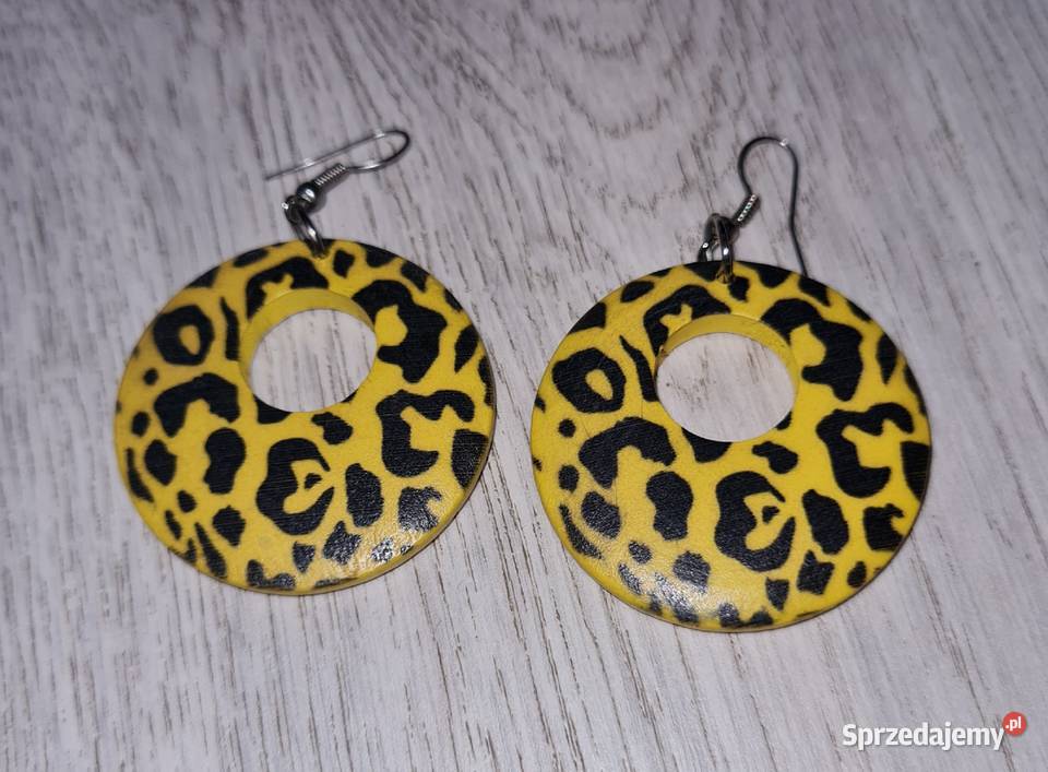 Kolczyki damskie panterka żółty Łódź