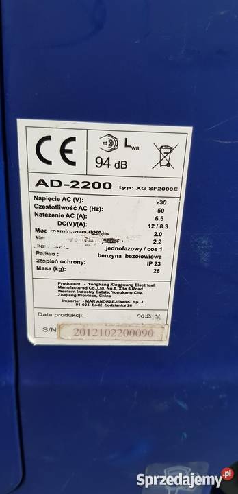 Generator Prądu Adler Agregat Prądotwórczy Rzeszów