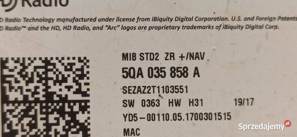 SEAT ATECA CZYTNIK NAWIGACJI 5QA035858A