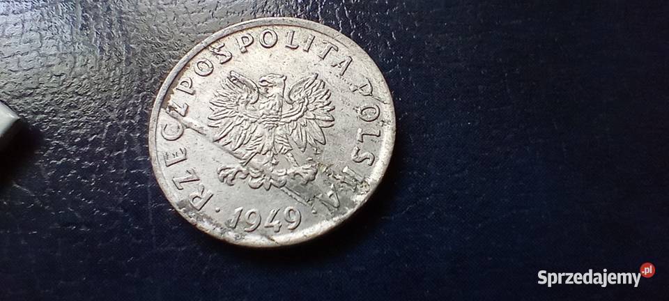 Stare monety 5 groszy 1949 PRL Polska destrukt Numizmatyka podkarpackie Lesko