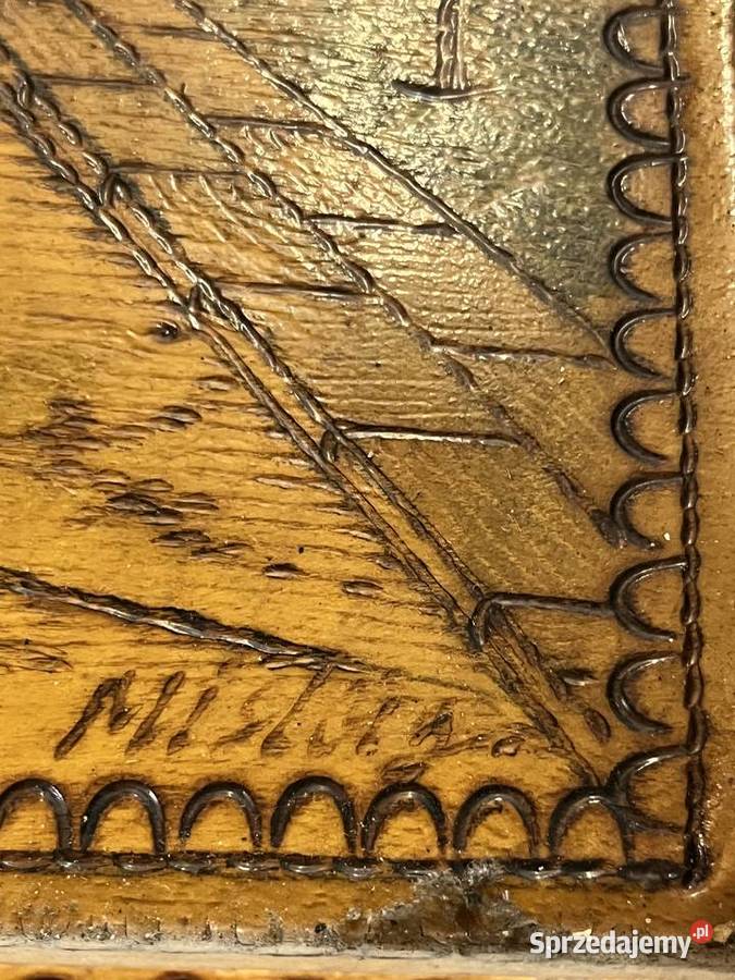 Obraz ręcznie rytowany w drewnie Barbakan Kraków