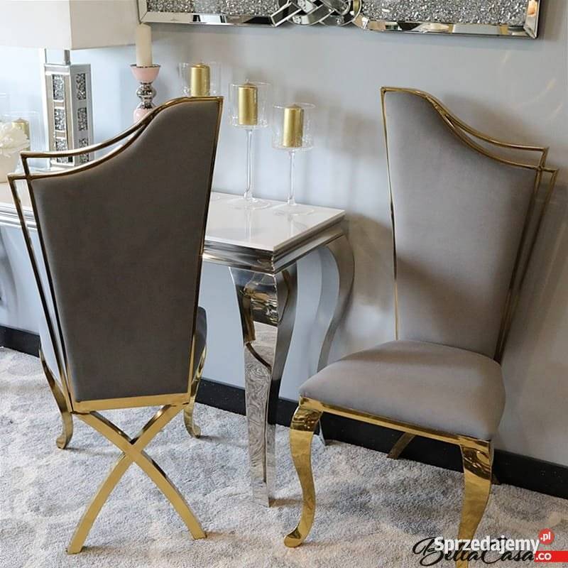 Krzesło glamour Queen Gold Jadalnia Salon Warszawa