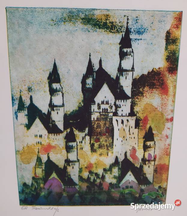 Akwaforta kolorowa Gdańsk sprzedam