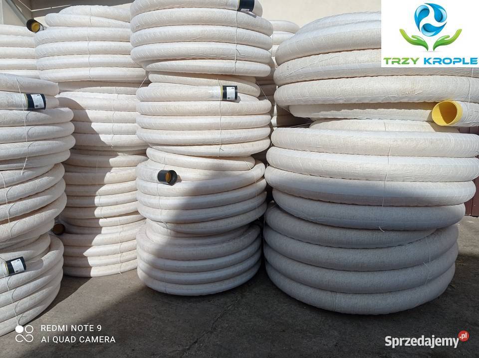 Rura fi80 drenażowa w oplocie otulinie owinięta łódzkie sprzedam