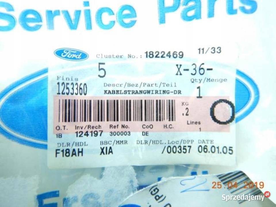 WIĄZKA INSTALACJA DRZWI FORD TRANSIT 1253360
