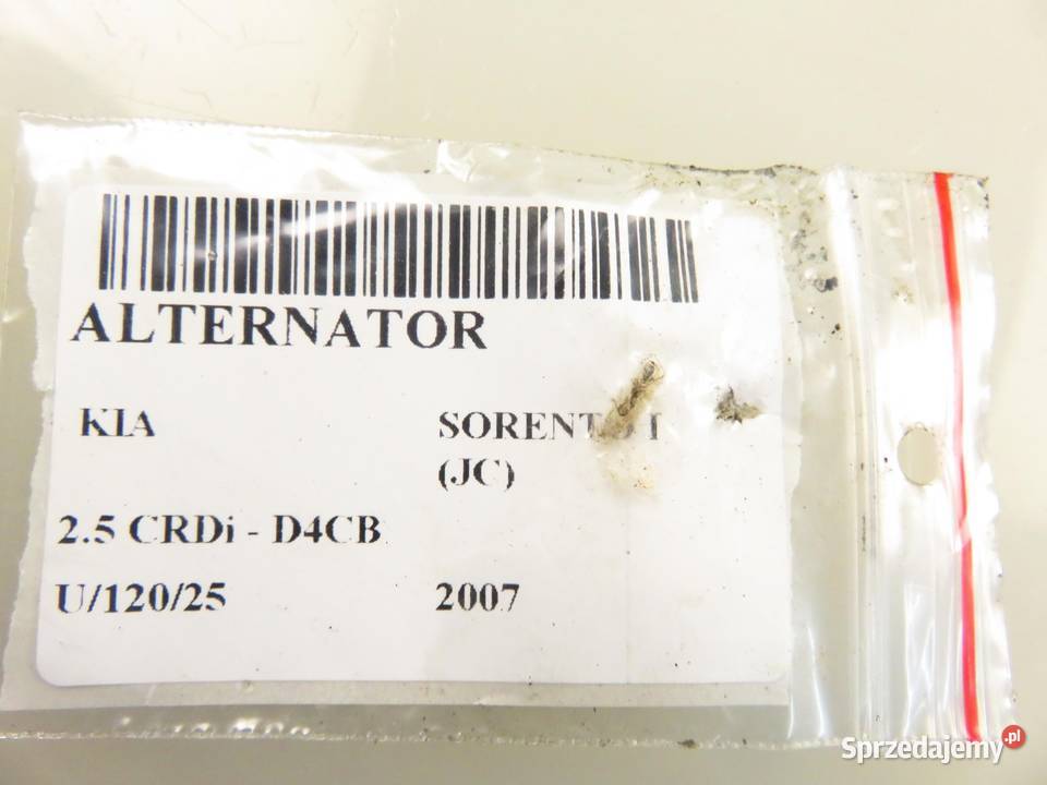 ALTERNATOR KIA SORENTO I JC 25 CRDi 170 D4CB Układ elektryczny silnika Układ elektryczny, zapłon