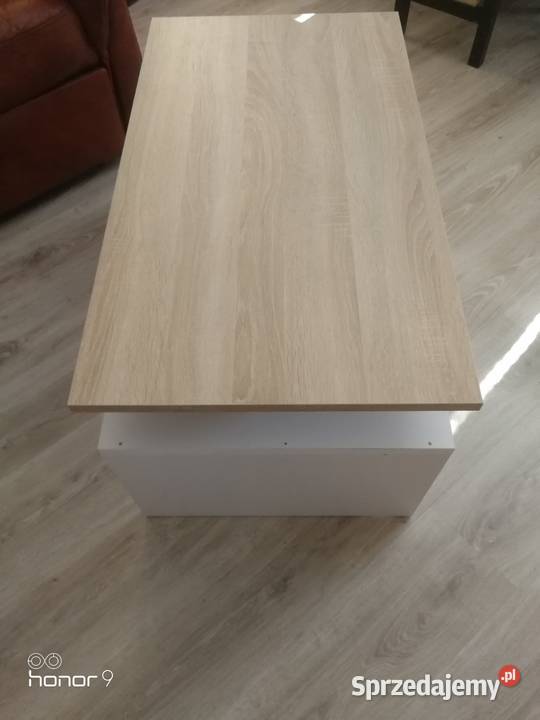 Stolik kawowy używany stan dąb Sonoma plus biały 46cm Koło sprzedam