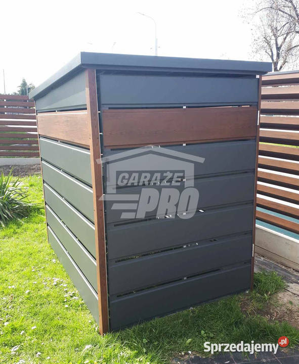 Wiata śmietnikowa spad tył 13x2m zielona drewno Szczecinek