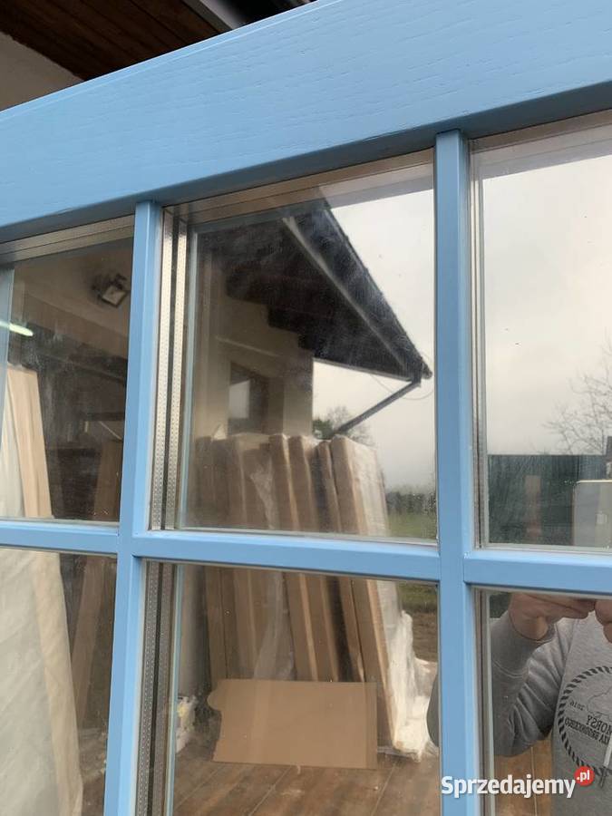 Drzwi w Amerykańskim Stylu niebieskie zewnętrzne 98cm kujawsko-pomorskie Bobrowo sprzedam