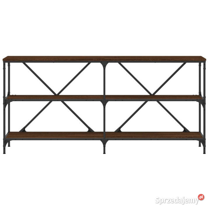 Stolik konsolowy brązowy dąb 160x30x75 WM832852 Warszawa