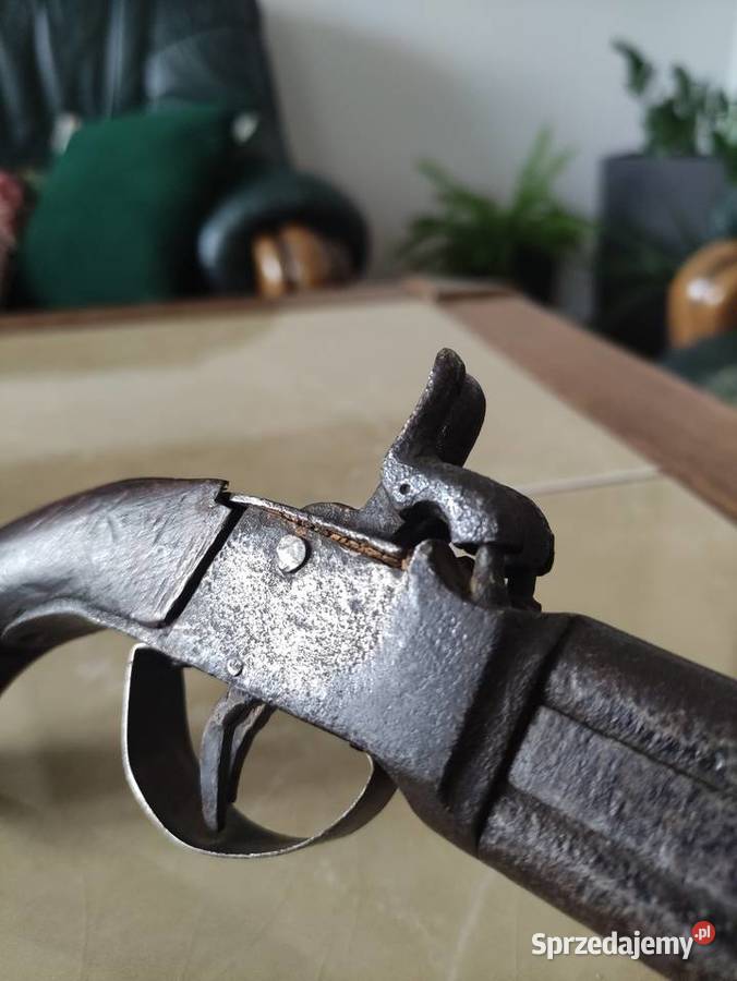 Podróżny Pistolet Kapiszonowy XIX w Dwulufowy Janów Lubelski