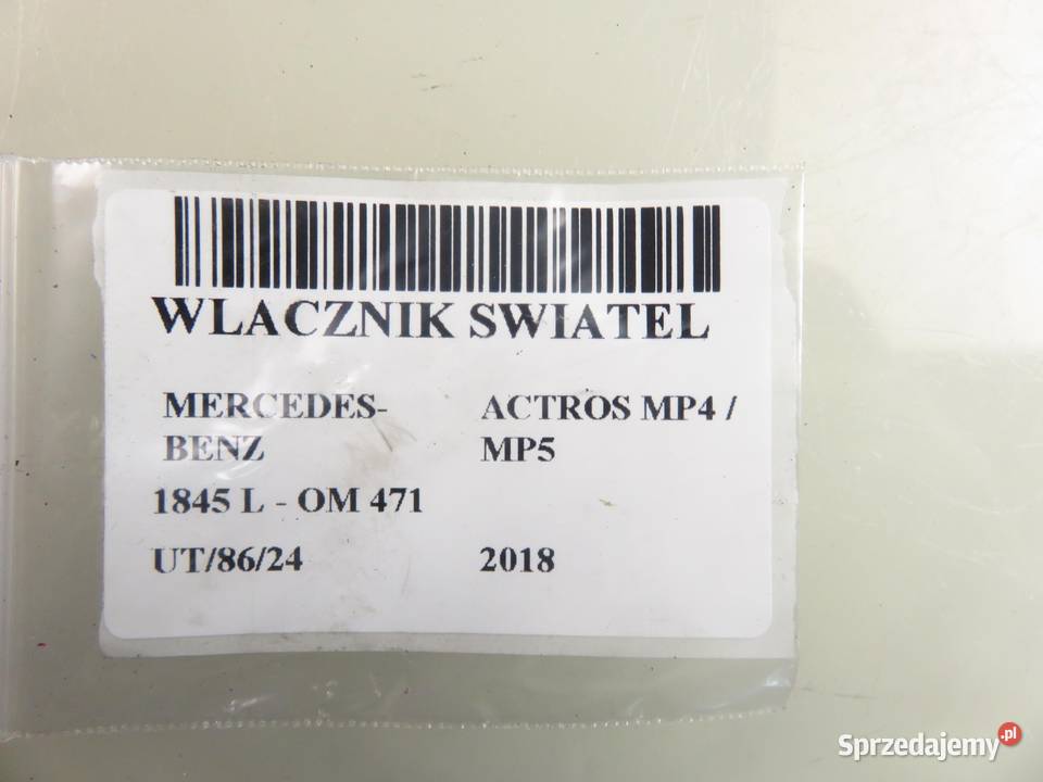 WŁĄCZNIK ŚWIATEŁ MERCEDESBENZ ACTROS MP4 MP5 Czujniki i sterowniki świateł