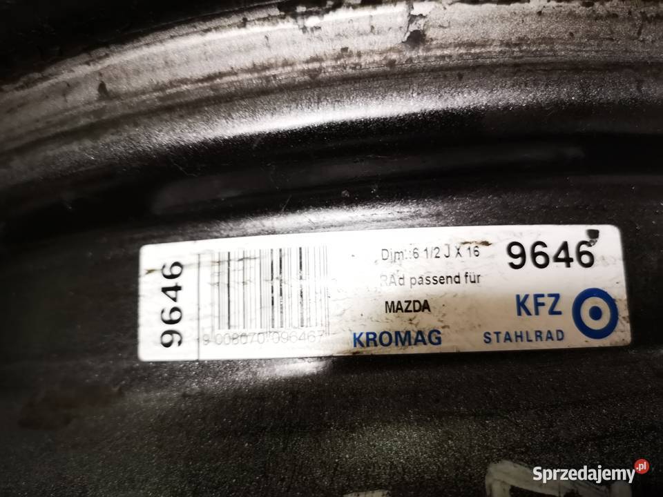 4 Felgi Stalowe 16 5x1143 65Jx16 ET50 Mazda Kia Średnica 16" Warszawa