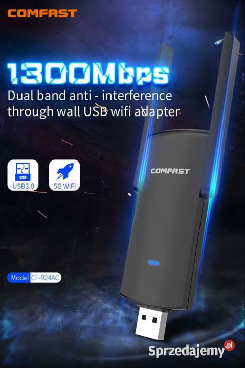 Adapter Karta sieciowa Comfast Gigabit WiFi Zielona Góra