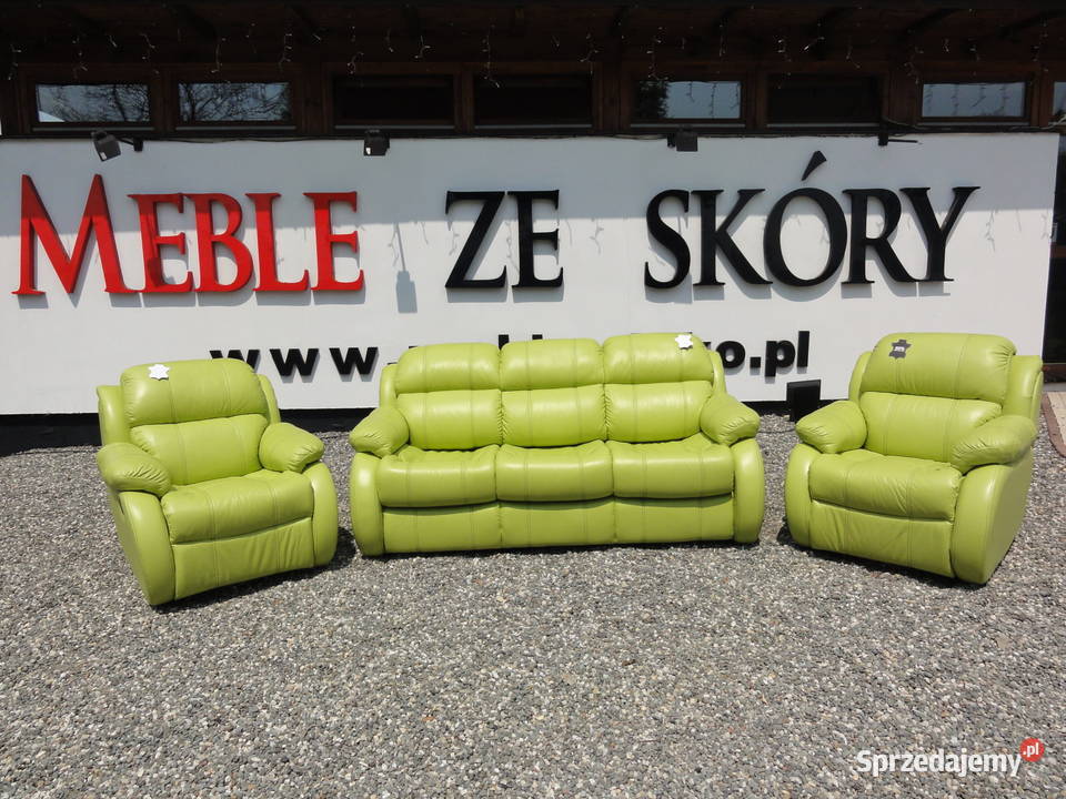 Nowoczesny komplet Reglainer 100 skóra naturalna śląskie Piasek