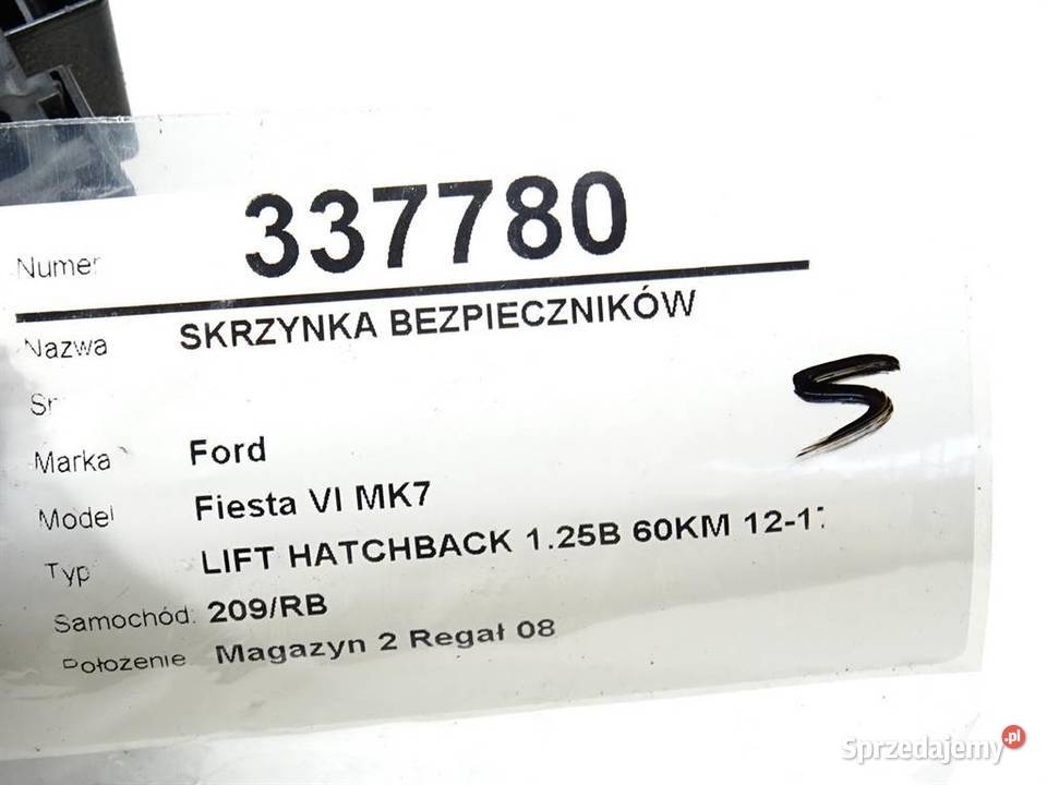 SKRZYNKA BEZPIECZNIKÓW FORD FIESTA MK7 sprzedam