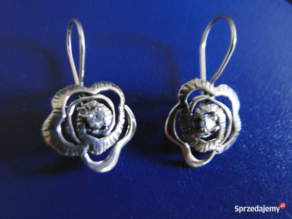 Śliczne stare kolczyki srebro 925 mazowieckie Warszawa
