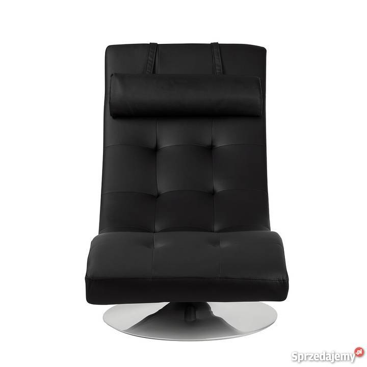 Fotel leżanka VERVE czarny pikowany stopa chrom śląskie Bielsko-Biała