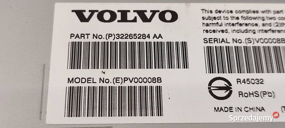 VOLVO XC40 WZMACNIACZ 32265284