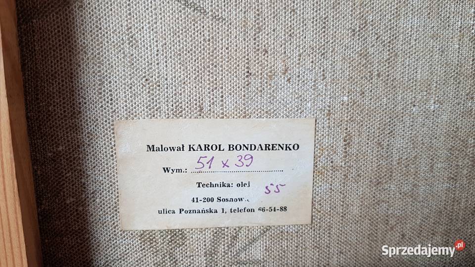 Obraz olejny Jezioro autor polski malarz Karol Malarstwo Dąbrowa Górnicza