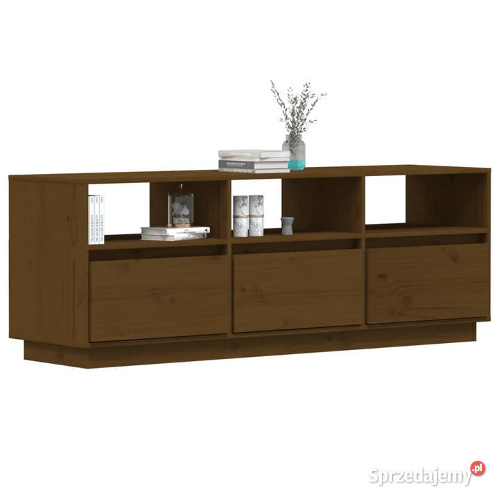 Szafka pod TV miodowy brąz 140x37x50 lite drewno Warszawa