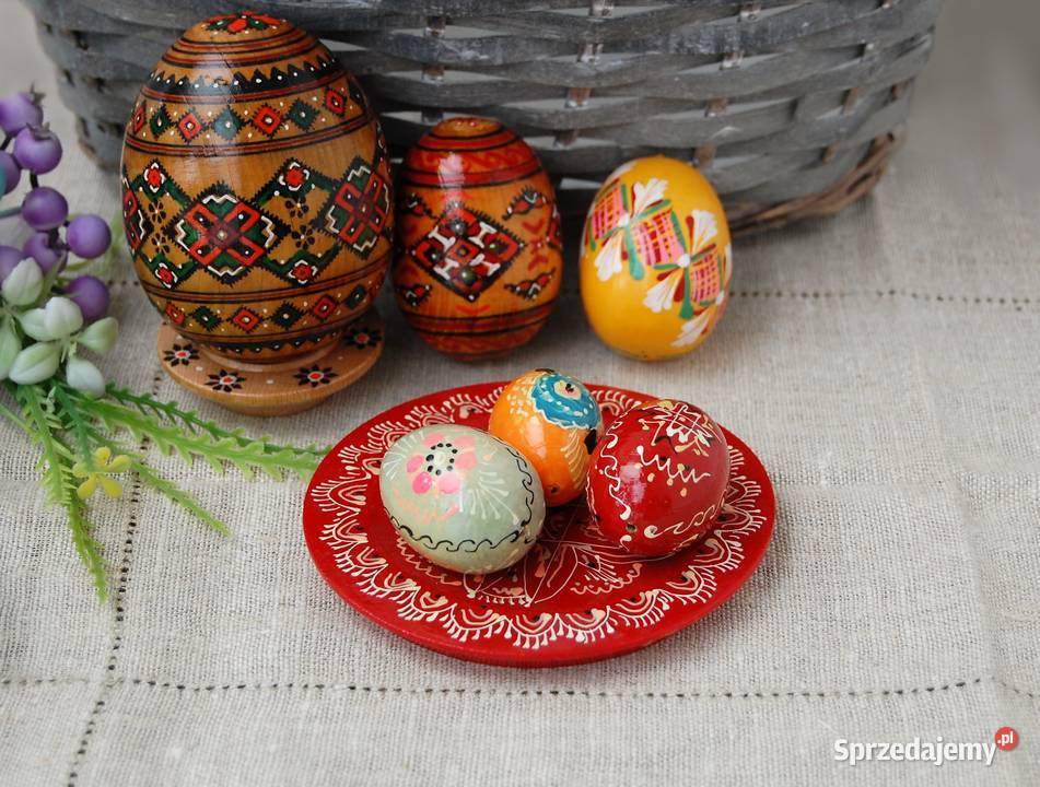 Podstawka drewniana malowana na pisanki Ukraina Lublin sprzedam