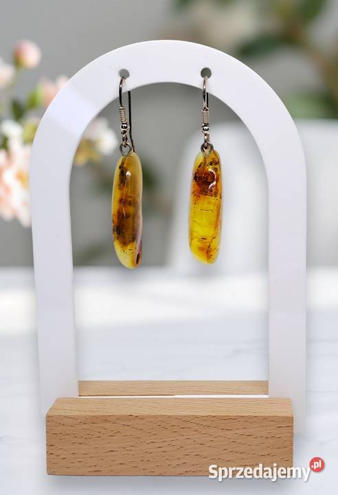 Kolczyki z BURSZTYNU bursztyn bałtycki z jednej Warszawa