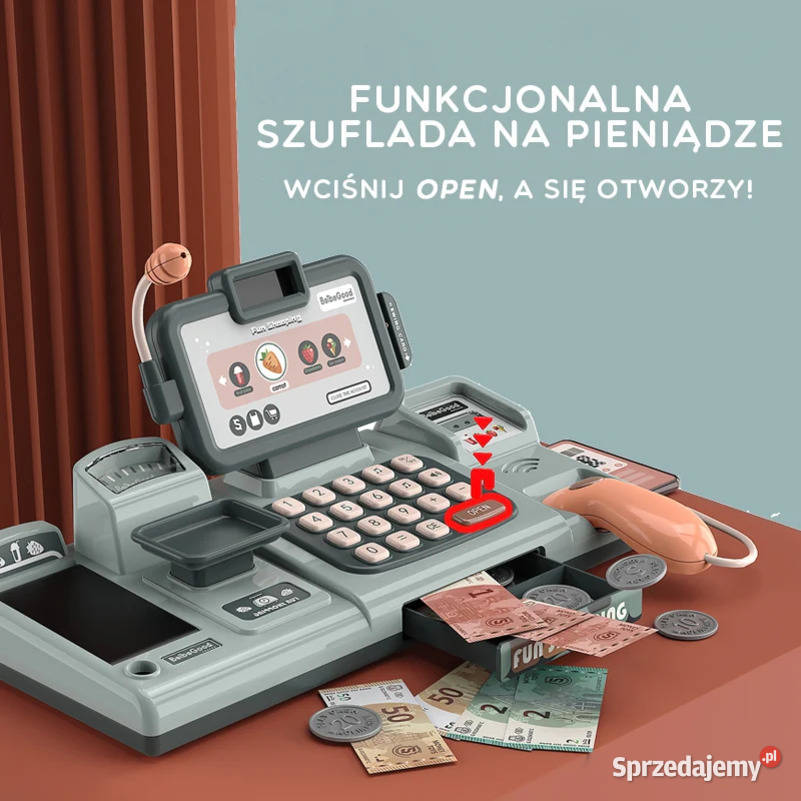 WOOPIE Kasa Sklepowa Dzieci Skaner Waga Mikrofon