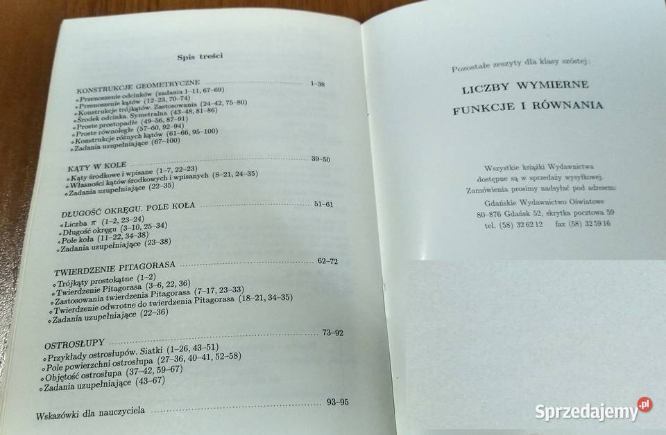 Matematyka 6 geometria zeszyt ćwiczeń z plusem skrypt, zeszyt ćwiczeń, zbiór zadań, testów Gdańsk