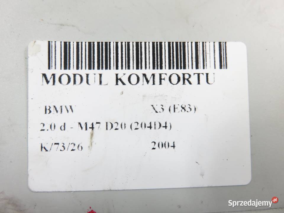 MODUŁ KOMFORTU BMW X3 E83 61353454607 osobowe