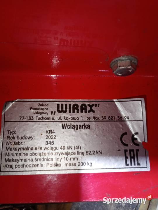 Wyciągarka do drewna WIRAX KR4 warmińsko-mazurskie Wielki Łęck