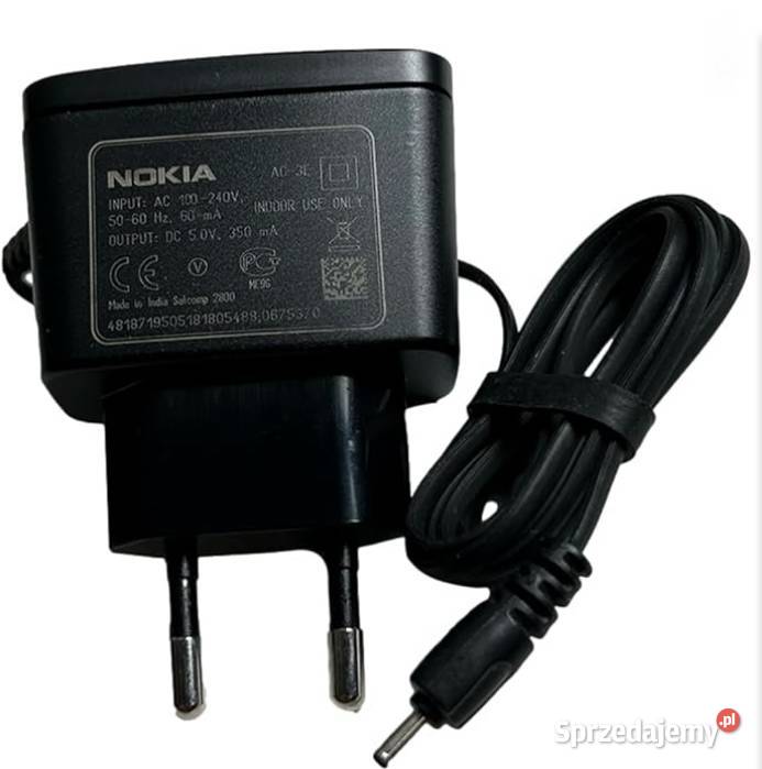 100 ORYGINALNA Ładowarka NOKIA AC3E CIENKI WTYK Nokia Szczecin