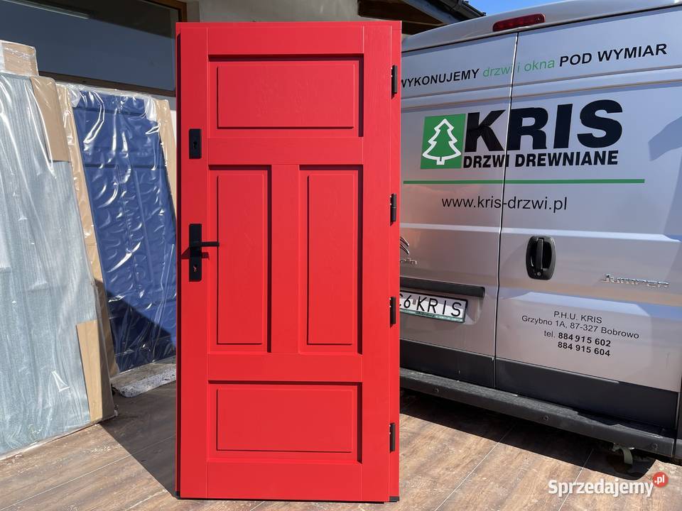 Drzwi zewnętrzne drewniane ANGIELSKIE RĘKI CAŁA Bobrowo