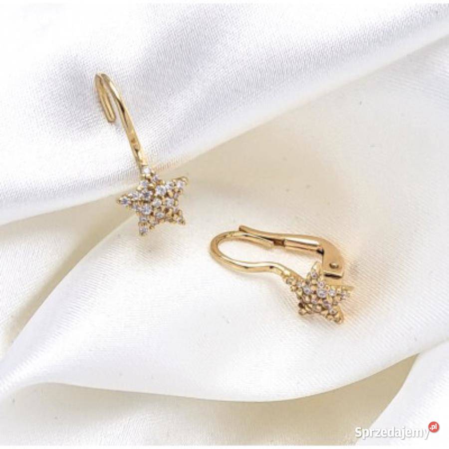 Kolczyki gwiazdki na biglu Złote pr585 Z119 złote