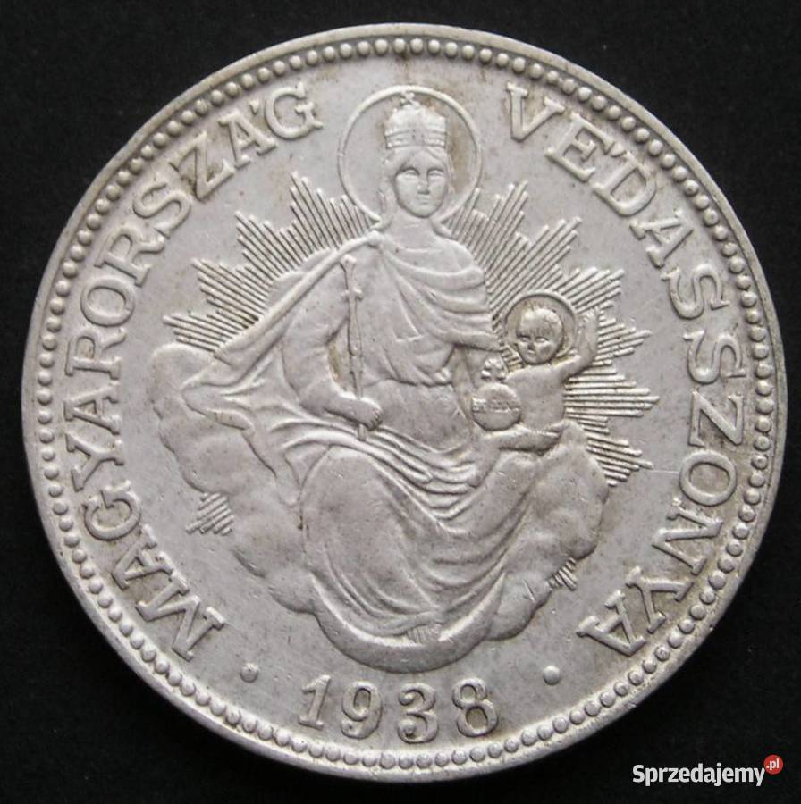 Węgry 2 pengo 1938 SREBRO Madonna stan 12 Kolekcje Łódź
