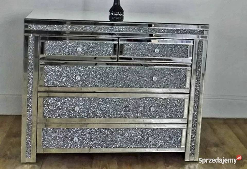 Komoda lustrzana z kryształkami glamour z Nowy Sącz