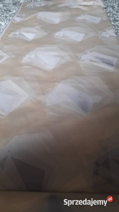 Materiał dwustronny ecru szary zasłona sze 150 x mazowieckie