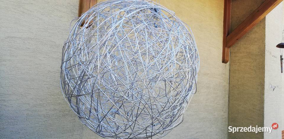 Lampa sufitowa żyrandol kula druciana pleciona