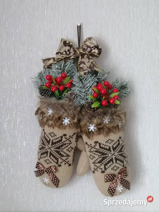 Wianek świąteczny z rękawiczkami Ozdoby Katowice