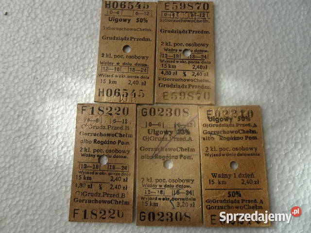 bilety Edmondsonaz dziurka Grudziądz