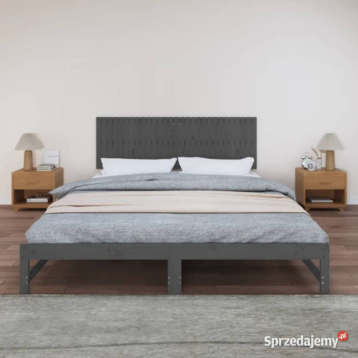 Wezgłowie łóżka szare 185x3x60 lite drewno Warszawa sprzedam