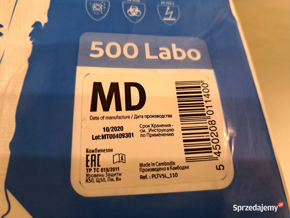 Kombinezon Ochronny Tyvek LABO 500 Rozmiar M L śląskie Czechowice-Dziedzice