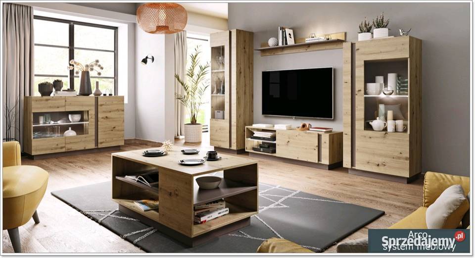 Meblościanka ARCO Dąb Artisan meble do salonu Gliwice
