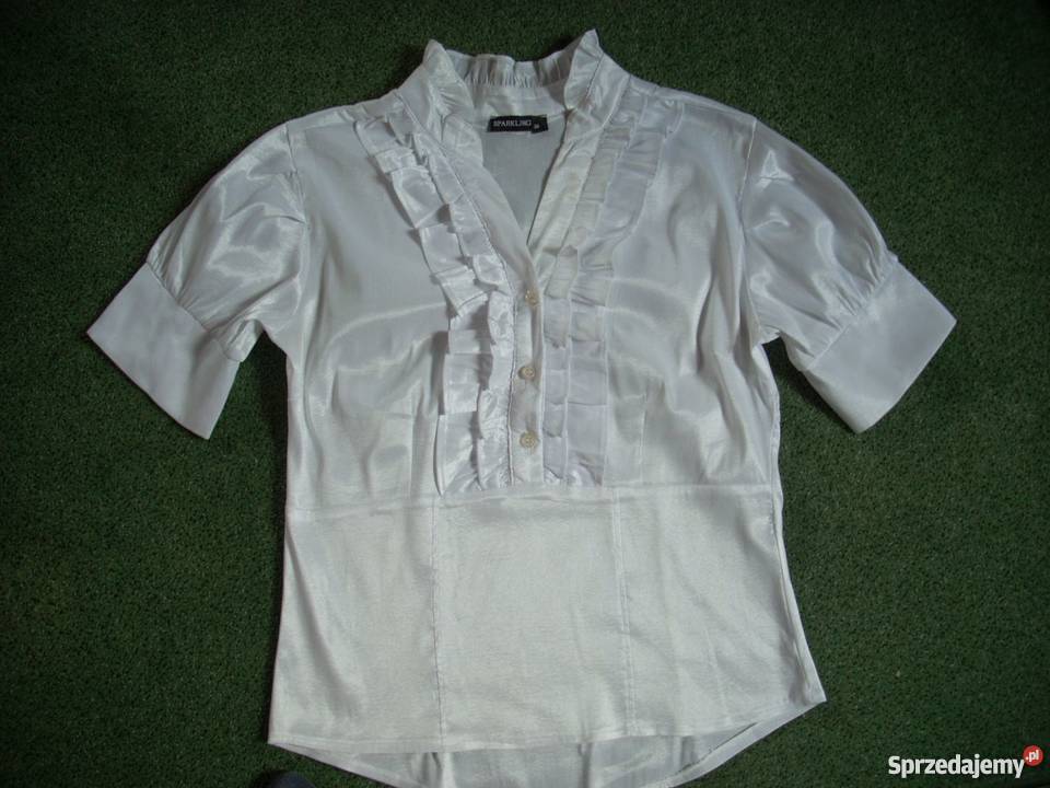 Biała Elegancka Koszula falbanki 36 38 Idealna Nowy Sącz sprzedam
